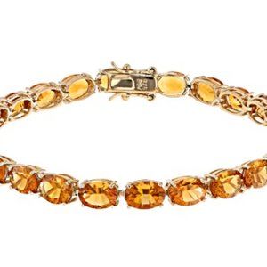 Orange Madeira citrine 18k Yellow Gold Over Sterling Silver Bracelet 20.76ctw
